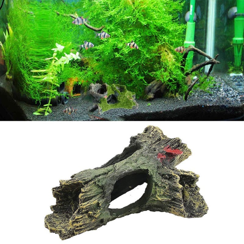 DoubleWood 2 PCS Decaying Trunk Betta Fish Driftwood Resin Crafts Ornament with Holes & Aquarium Caves Fish Tank Wood Decor - Image 3